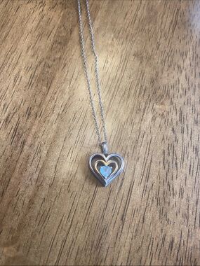 Sterling Silver chain (925 ITALY) Necklace with heart pendant (.925 14K)